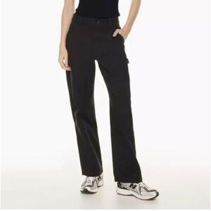 Aritzia TNA Black Cargo Pants Size 0 Straight Leg Utility Cotton